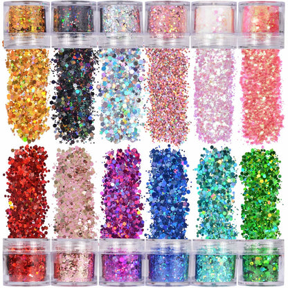 12-Piece: Holographic Chunky Glitters DailySale