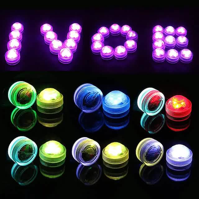 12-Piece: LED RGB Diving Light Remote Control Decorative Light DailySale