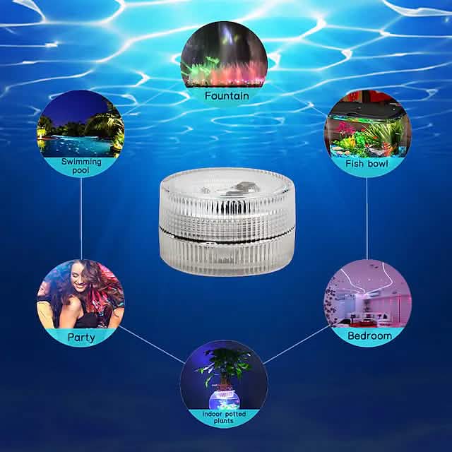 12-Piece: LED RGB Diving Light Remote Control Decorative Light DailySale
