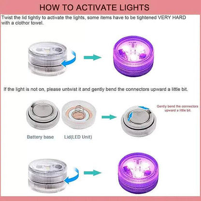 12-Piece: LED RGB Diving Light Remote Control Decorative Light DailySale