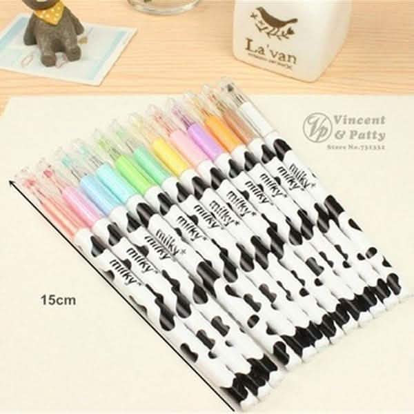 12-Piece: Milky Cow Multicolor Gel Pens DailySale