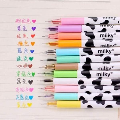 12-Piece: Milky Cow Multicolor Gel Pens DailySale