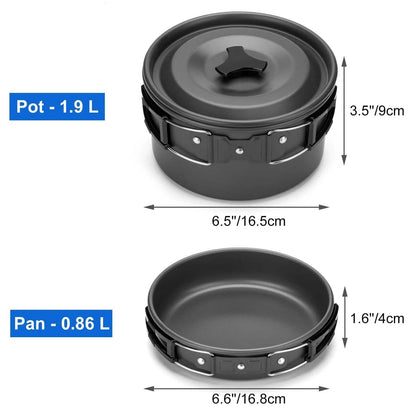 12-Piece: ODOLAND Camping Cookware Mess Kit with Mini Stove DailySale