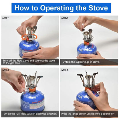 12-Piece: ODOLAND Camping Cookware Mess Kit with Mini Stove DailySale