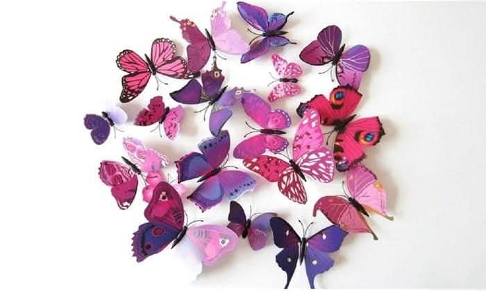 12-Piece Set: 3D Butterfly Magnets - Assorted Colors DailySale