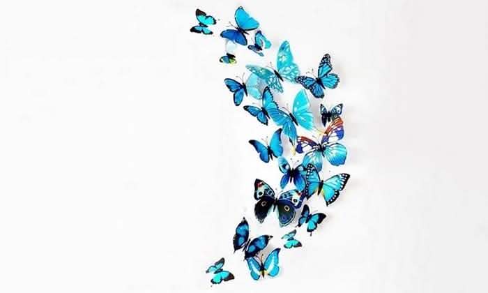 12-Piece Set: 3D Butterfly Magnets - Assorted Colors DailySale