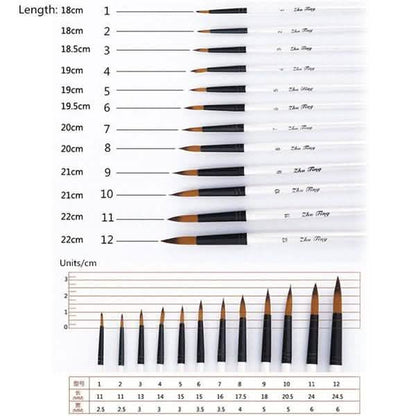 12-Piece Set: Artist Watercolor Painting Brushes DailySale