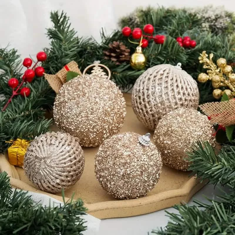 12-Piece Set:  Large Sparkling Glittering Sequins Foam Ball Ornaments DailySale