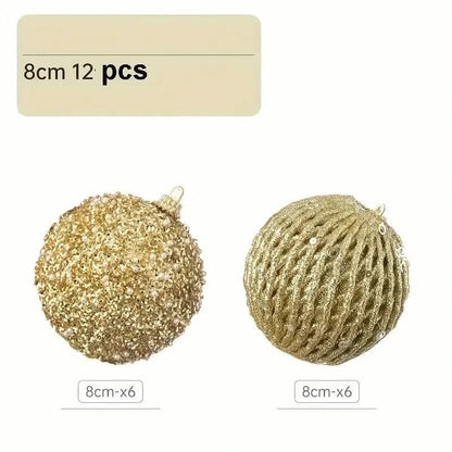 12-Piece Set:  Large Sparkling Glittering Sequins Foam Ball Ornaments DailySale