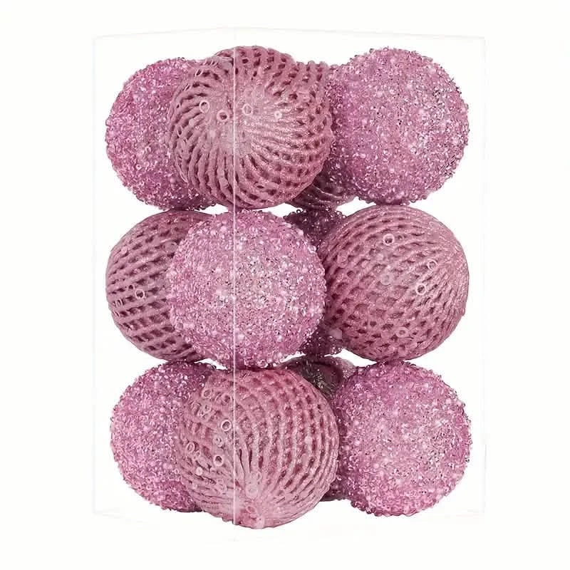 12-Piece Set:  Large Sparkling Glittering Sequins Foam Ball Ornaments DailySale