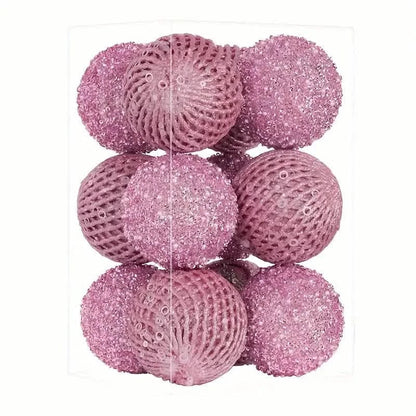 12-Piece Set:  Large Sparkling Glittering Sequins Foam Ball Ornaments DailySale