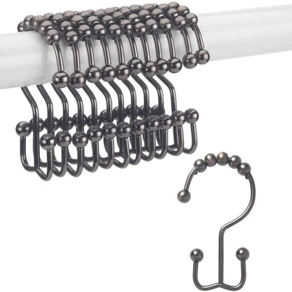 12-Piece Set: Titanker Shower Curtain Hooks Rings DailySale