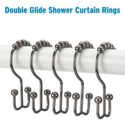12-Piece Set: Titanker Shower Curtain Hooks Rings DailySale
