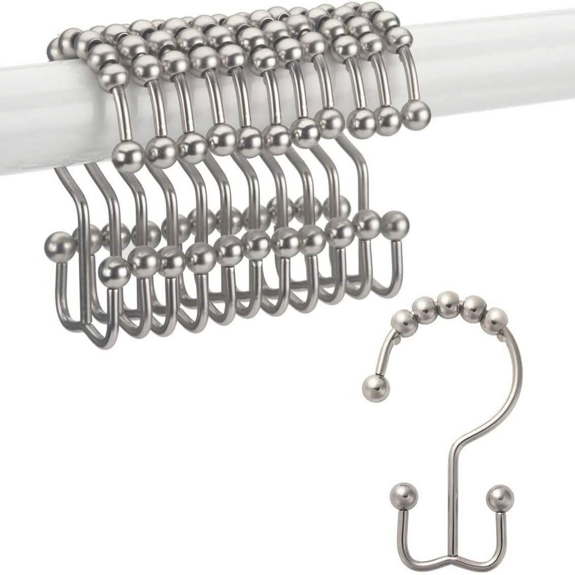 12-Piece Set: Titanker Shower Curtain Hooks Rings DailySale