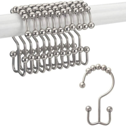 12-Piece Set: Titanker Shower Curtain Hooks Rings DailySale