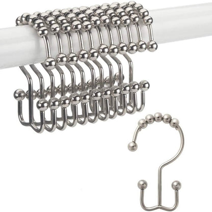 12-Piece Set: Titanker Shower Curtain Hooks Rings DailySale