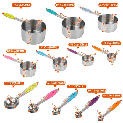 12-Piece: Stainless Steel Measuring Cups Spoons Set DailySale