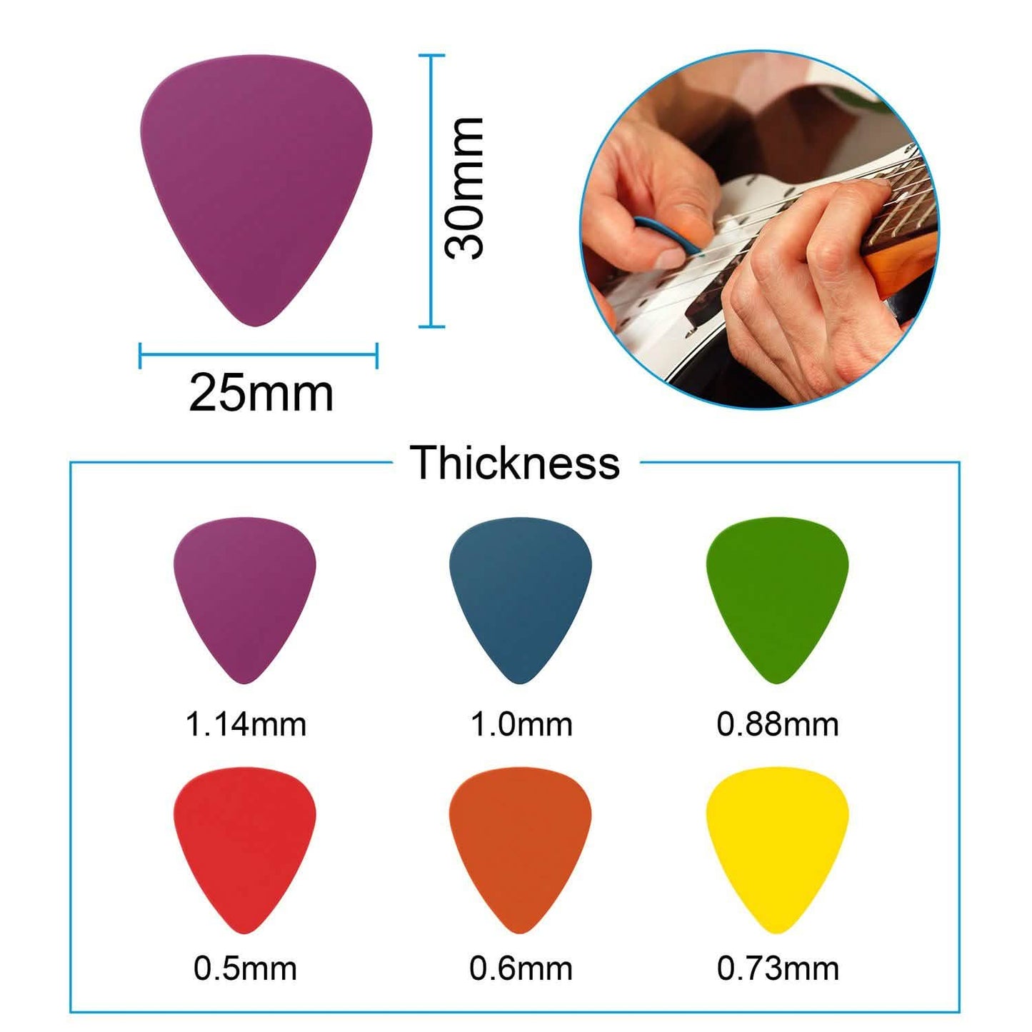 12-Piece: Standard Acoustic Electric Plectrums Guitar Picks DailySale