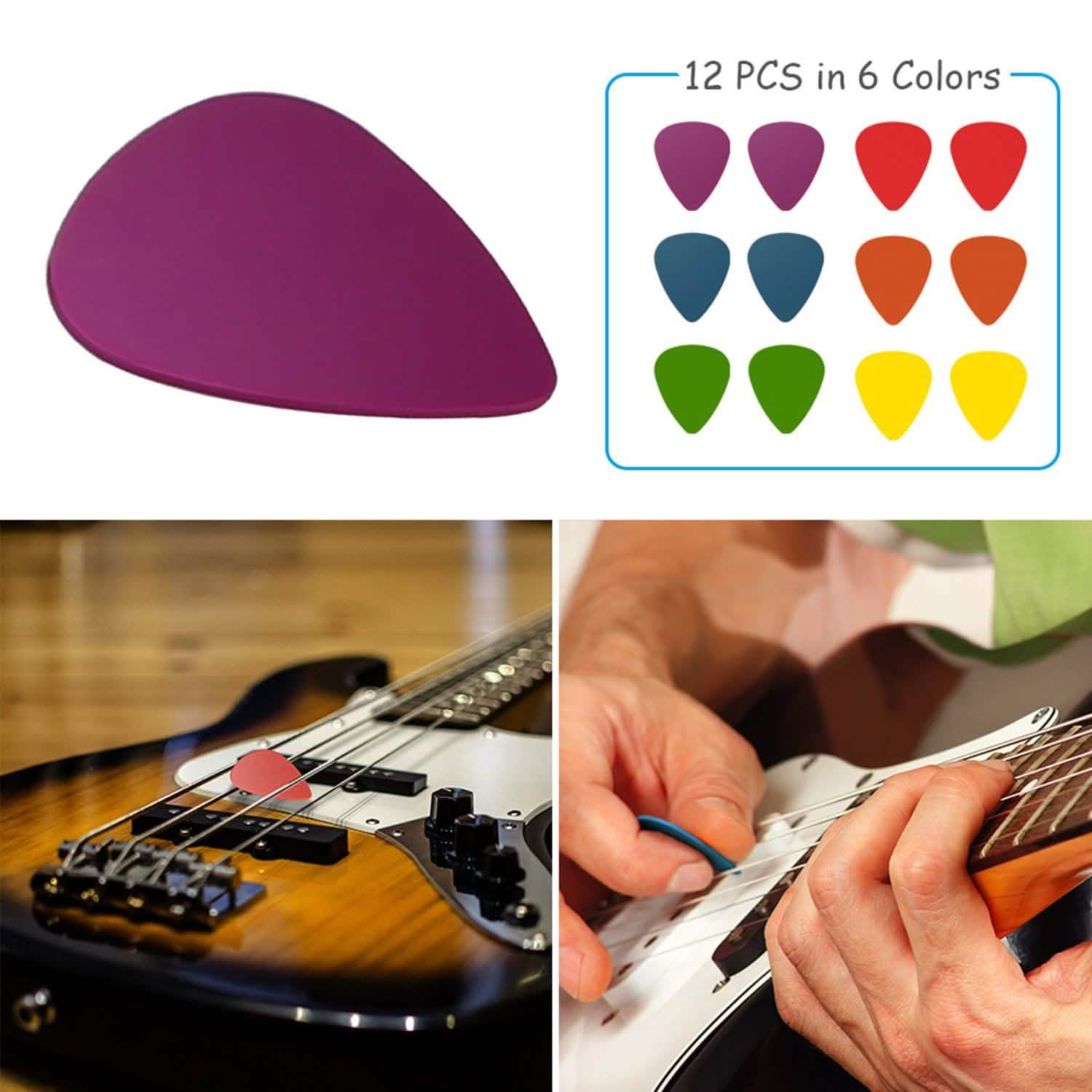 12-Piece: Standard Acoustic Electric Plectrums Guitar Picks DailySale