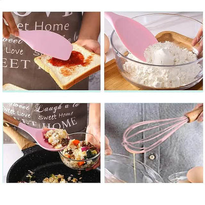 12-Piece: Wood Handle Silicone Kitchenware DailySale