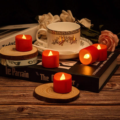 12-Pieces: Amber Yellow LED Tealight Flameless Candles with Timer DailySale