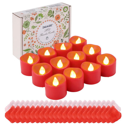 12-Pieces: Amber Yellow LED Tealight Flameless Candles with Timer DailySale
