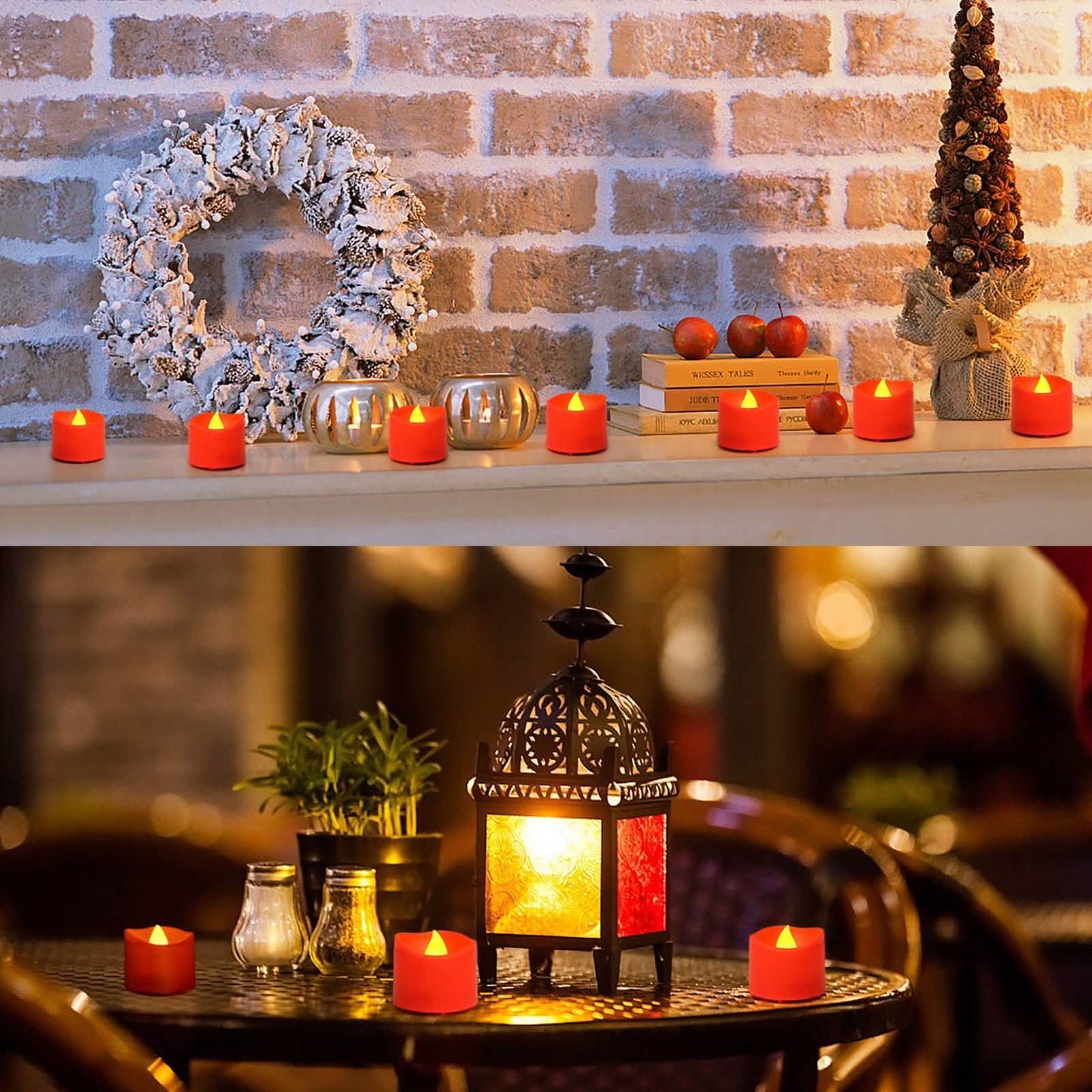 12-Pieces: Amber Yellow LED Tealight Flameless Candles with Timer DailySale