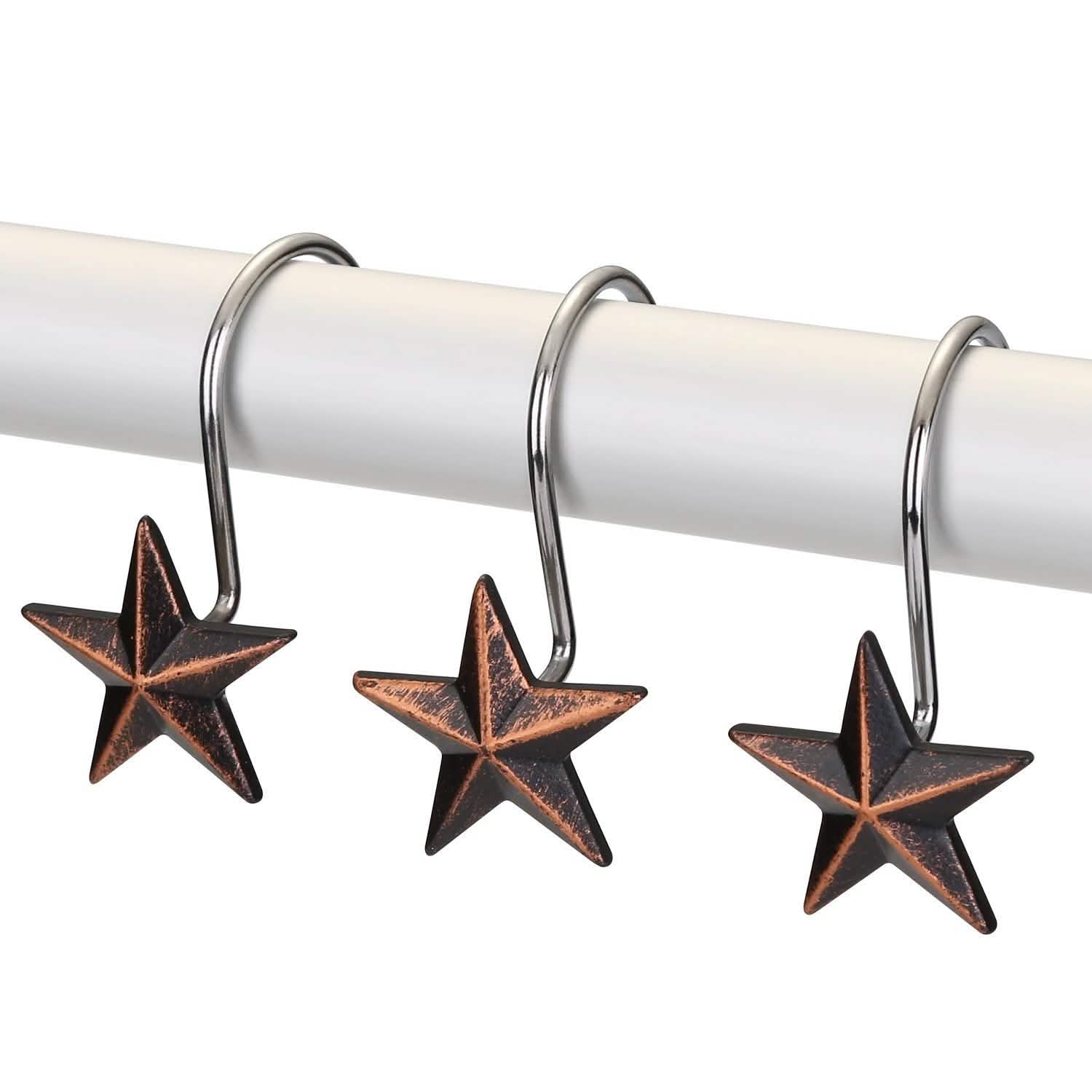 12-Pieces: Anti-Rust Star Decorative Shower Curtain Hooks DailySale