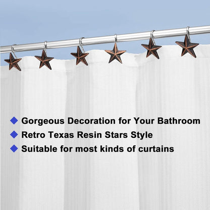 12-Pieces: Anti-Rust Star Decorative Shower Curtain Hooks DailySale