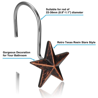12-Pieces: Anti-Rust Star Decorative Shower Curtain Hooks DailySale