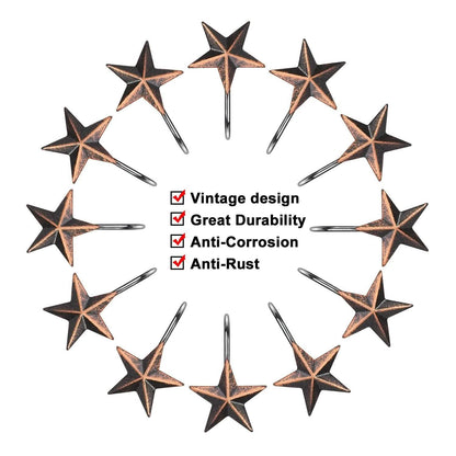 12-Pieces: Anti-Rust Star Decorative Shower Curtain Hooks DailySale
