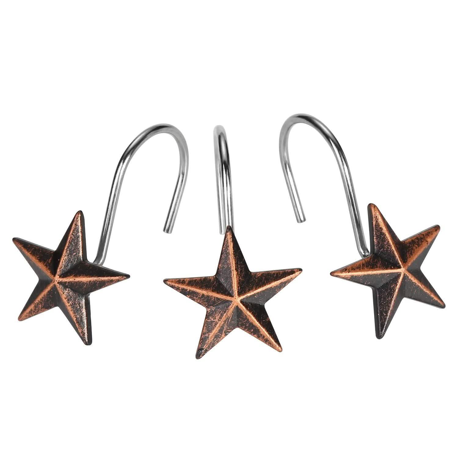 12-Pieces: Anti-Rust Star Decorative Shower Curtain Hooks DailySale