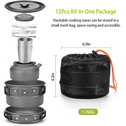 12-Pieces: Camping Cookware Set DailySale