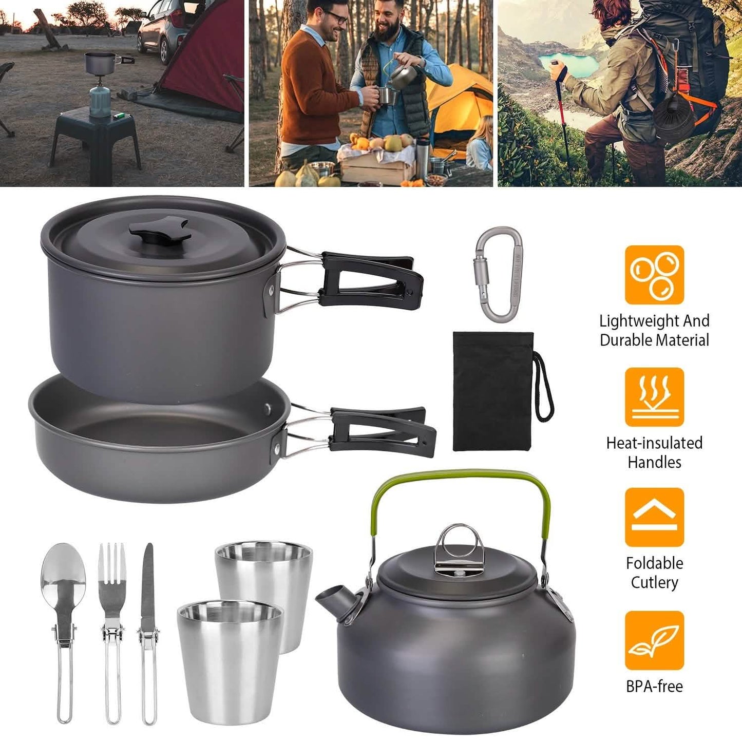 12-Pieces: Camping Cookware Set DailySale