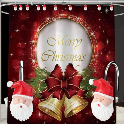 12-Pieces: Christmas Shower Curtain Anti-Rust Hooks DailySale