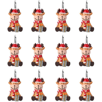 12-Pieces: Christmas Shower Curtain Anti-Rust Hooks DailySale