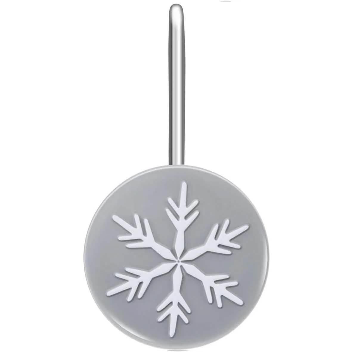 12-Pieces: Christmas Snowflake Anti-Rust Round Shower Curtain Hooks DailySale