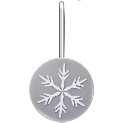 12-Pieces: Christmas Snowflake Anti-Rust Round Shower Curtain Hooks DailySale