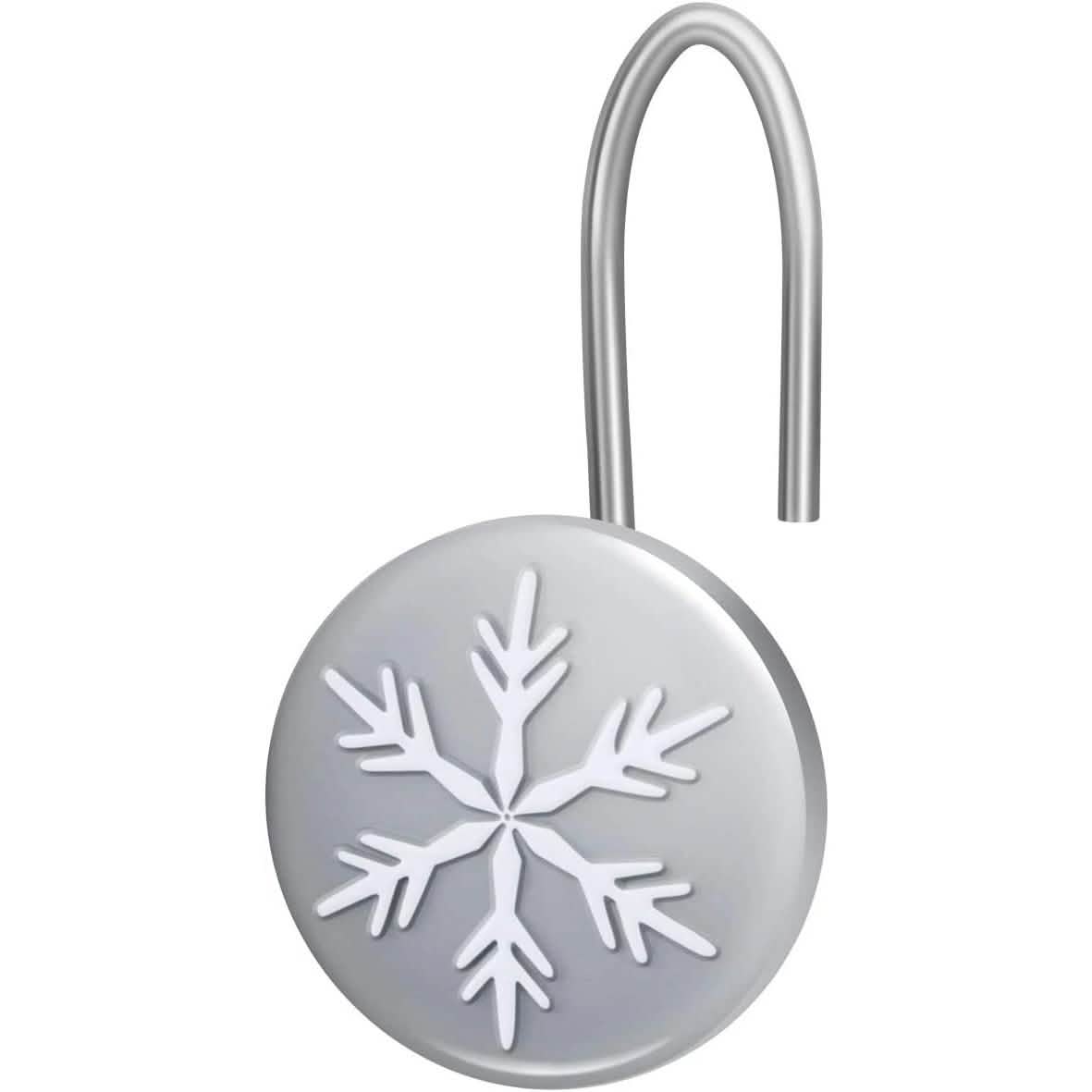 12-Pieces: Christmas Snowflake Anti-Rust Round Shower Curtain Hooks DailySale