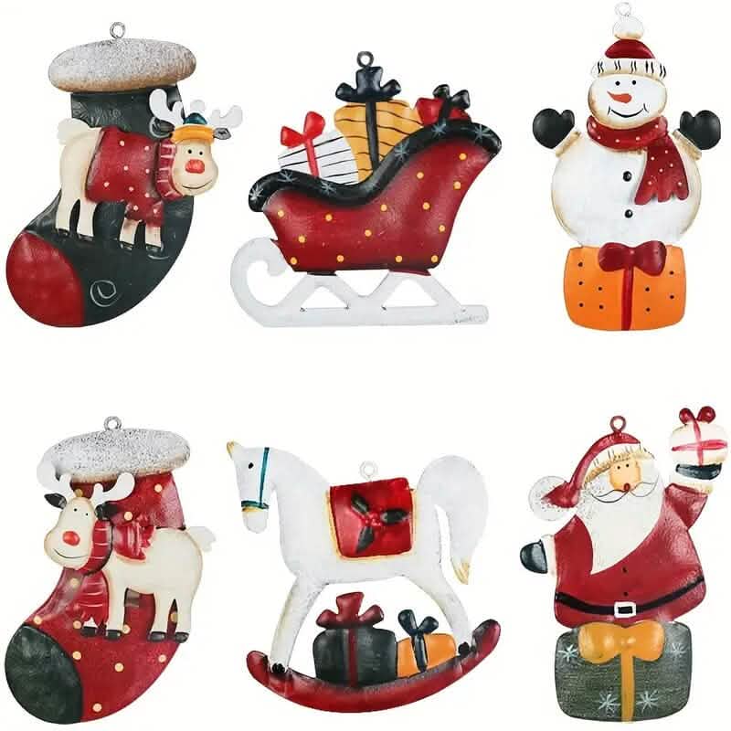 12-Pieces: Christmas Tree Colorful Resin Elk Pendant Decoration DailySale