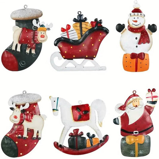 12-Pieces: Christmas Tree Colorful Resin Elk Pendant Decoration DailySale