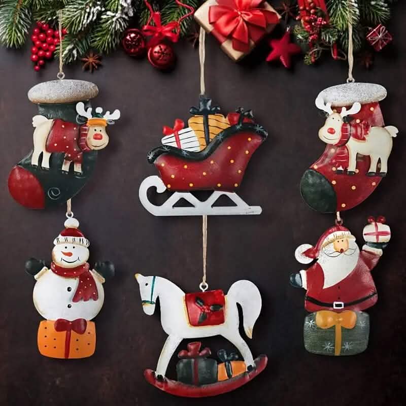 12-Pieces: Christmas Tree Colorful Resin Elk Pendant Decoration DailySale