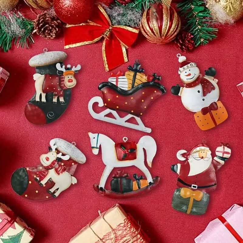 12-Pieces: Christmas Tree Colorful Resin Elk Pendant Decoration DailySale
