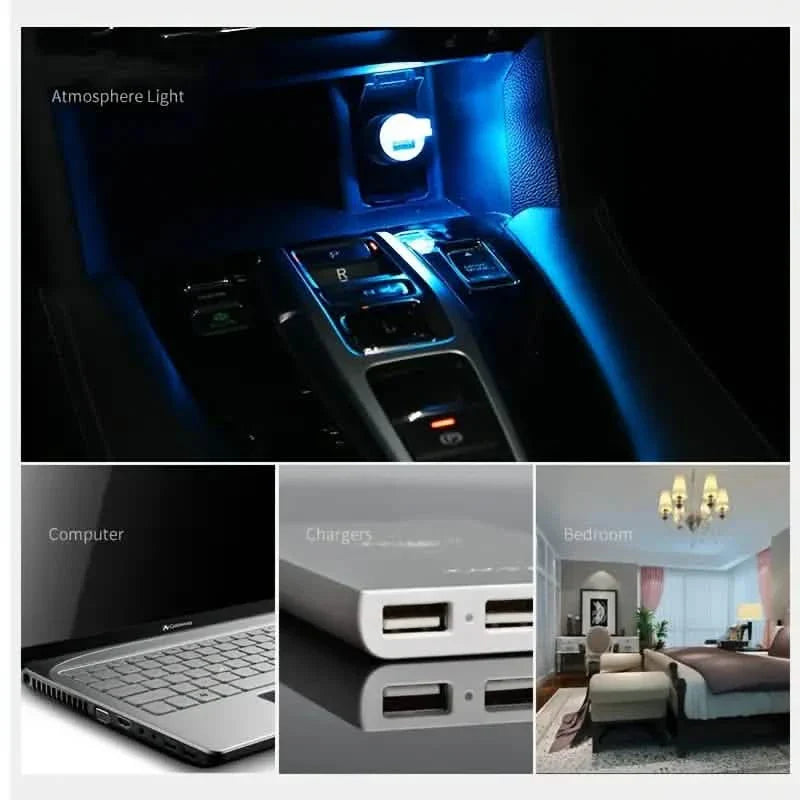 12-Pieces: Colorful Lights Car USB Atmosphere Lights DailySale