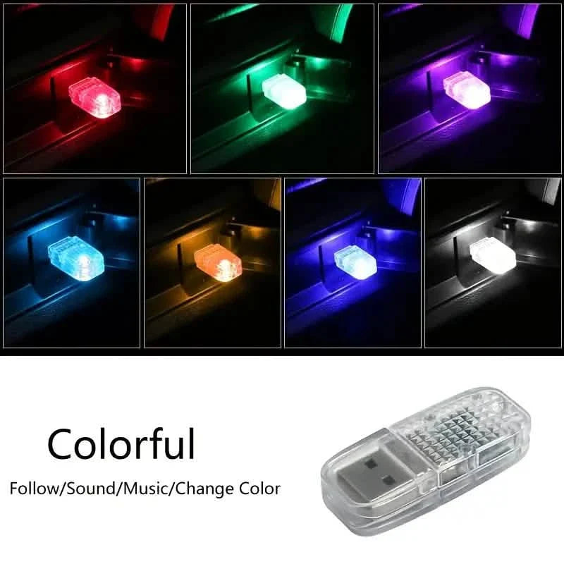 12-Pieces: Colorful Lights Car USB Atmosphere Lights DailySale