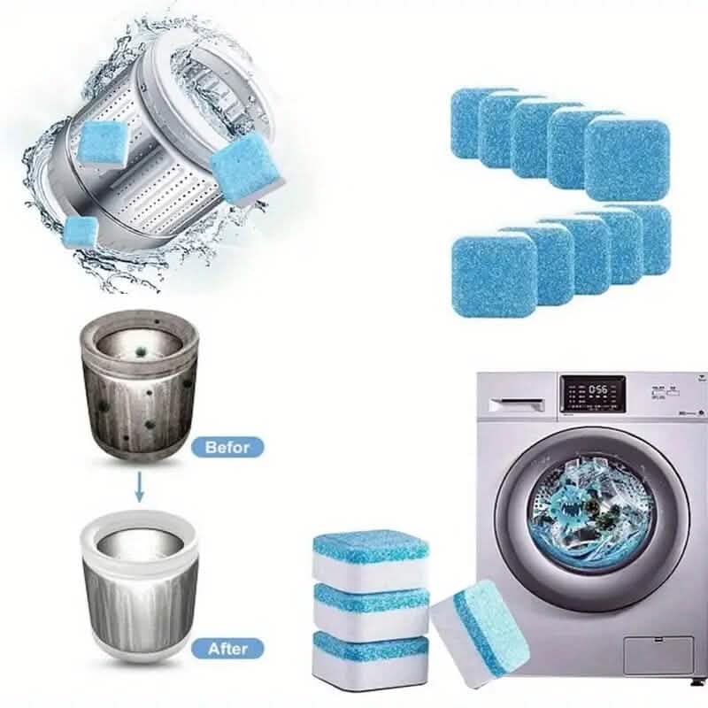 12-Pieces: Effervescent Washing Machine Cleaner Tablets DailySale