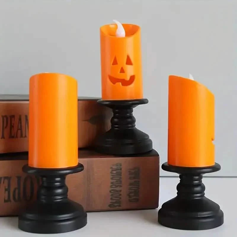 12-Pieces: Halloween LED Pumpkin Chandelier Candles DailySale