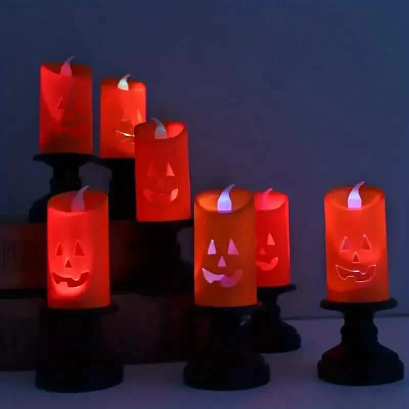 12-Pieces: Halloween LED Pumpkin Chandelier Candles DailySale