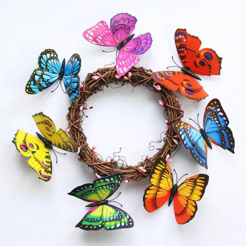 12-Pieces: Mixed Color 3D Butterfly Magnet Fridge Stickers DailySale