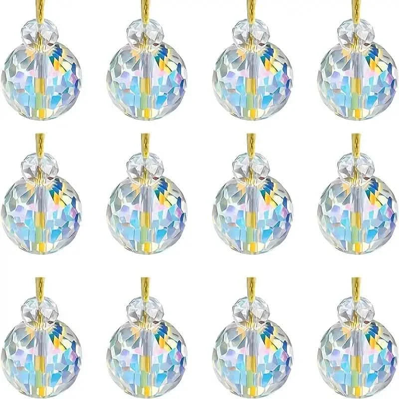 12-Pieces: Multicolor Crystal Glass Christmas Balls Ornaments DailySale